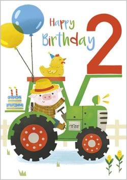 Farmer 2nd Birthday Card