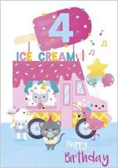 Ice Cream Van 4th Birthday Card