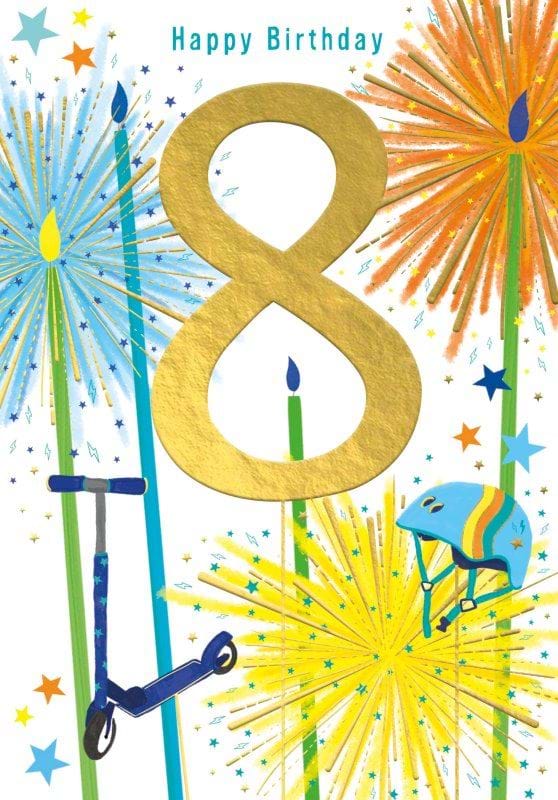 Scooter 8th Birthday Card