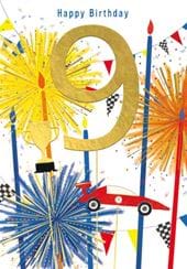 Race Car 9th Birthday Card