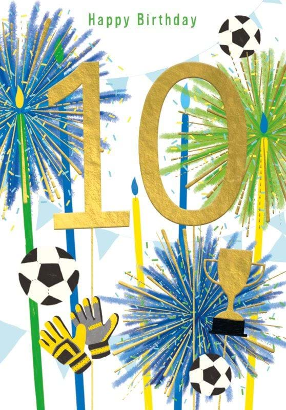 Football 10th Birthday Card