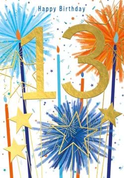 Stars 13th Birthday Card