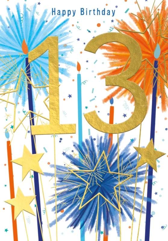 Stars 13th Birthday Card