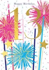 Star Sparkles 13th Birthday Card