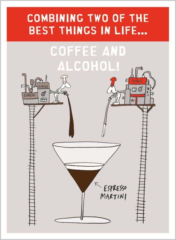 Coffee and Alcohol Birthday Card