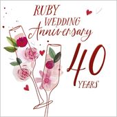 40 Years Ruby Anniversary Card