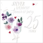 25 Years Silver Anniversary Card
