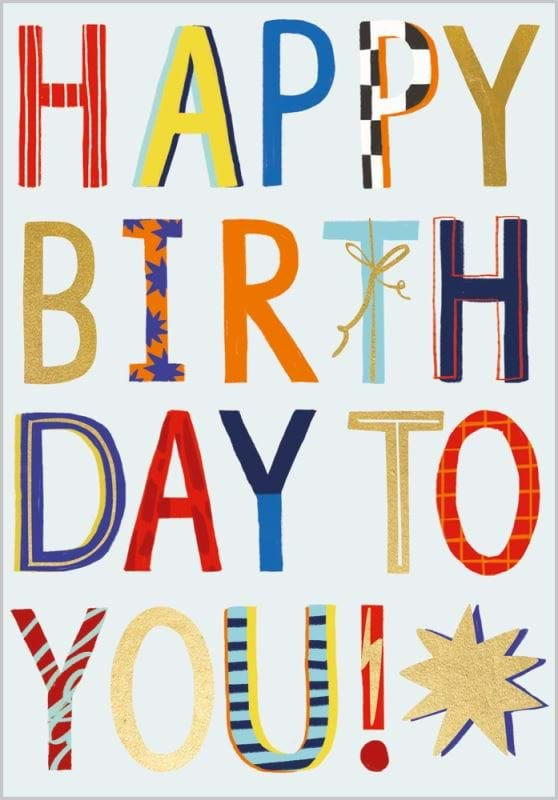 Blue Happy Birthday Card