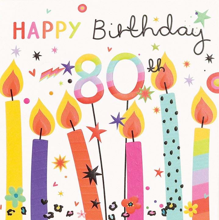 Candles 80th Birthday Card