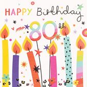 Candles 80th Birthday Card