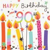 Candles 90th Birthday Card