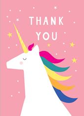 Unicorn Thank you Cards - Pack of 8