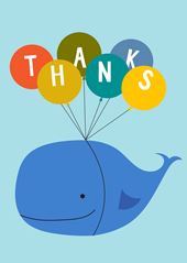 Whale Thank you Cards - Pack of 8