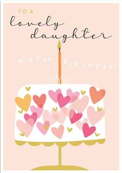 Heart Cake Daughter Birthday Card