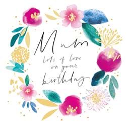 Floral Wreath Mum Birthday Card