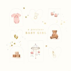 Precious New Baby Girl Card