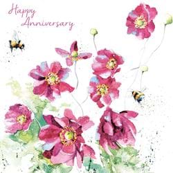 Japanese Anemones Anniversary Card