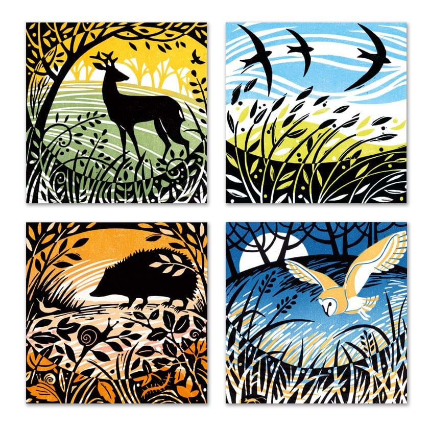 Wildlife Notecards - Pack of 8 with 4 designs