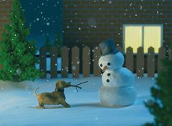 Building a Snowman - Personalised Christmas Card