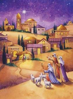 While Shepherds Watched - Personalised Christmas Card