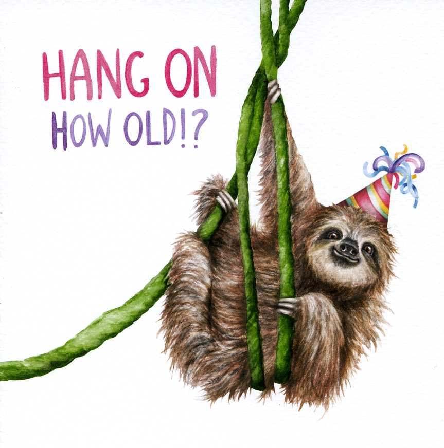 Hang On Birthday Card