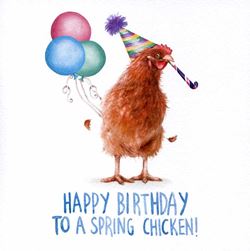 Spring Chicken Birthday Card