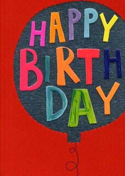 Silver Balloon Birthday Card