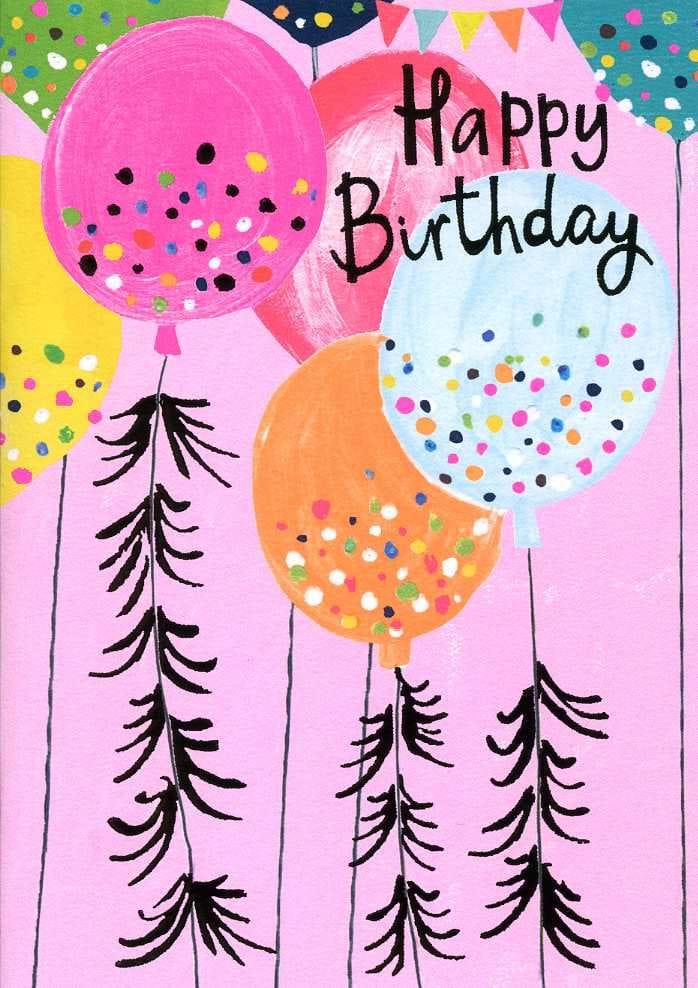 Speckled Balloons Birthday Card