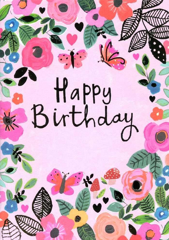 Pretty Floral Birthday Card