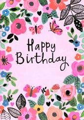Pretty Floral Birthday Card