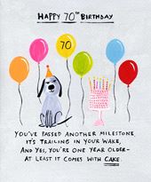 Comes with Cake 70th Birthday Card