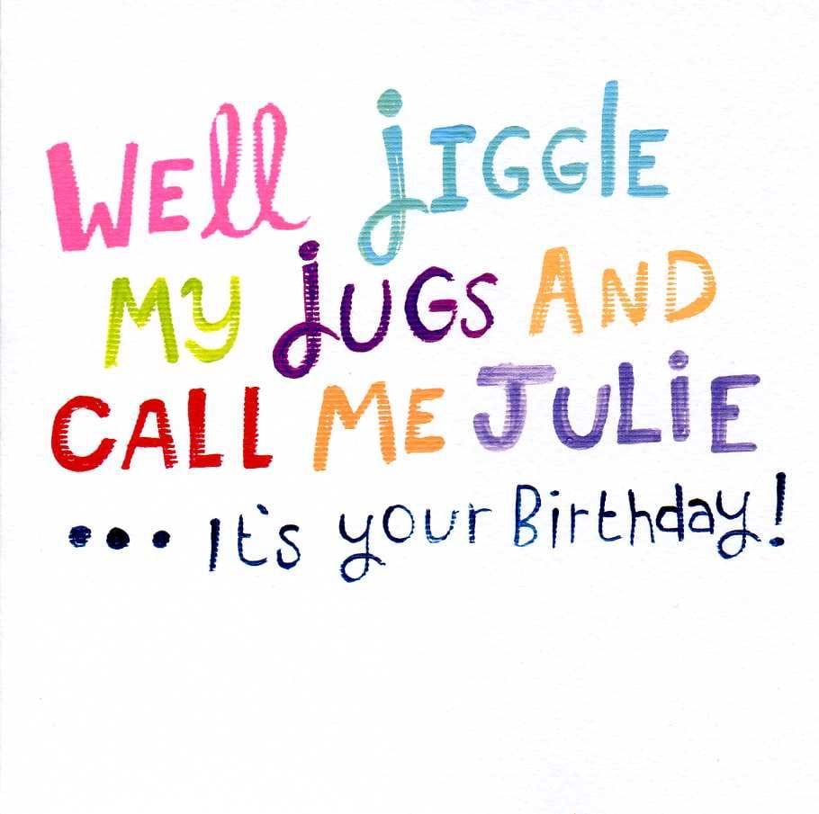 Jiggle My Jugs Birthday Card