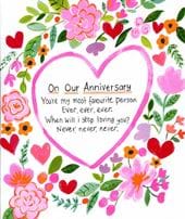 Most Favourite Person Anniversary Card