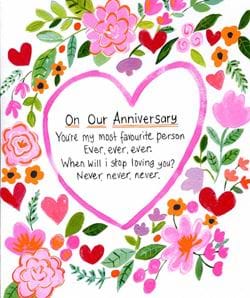 Most Favourite Person Anniversary Card