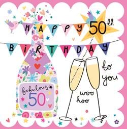 Fabulous 50th Birthday Card