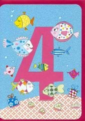 Fish 4th Birthday Card