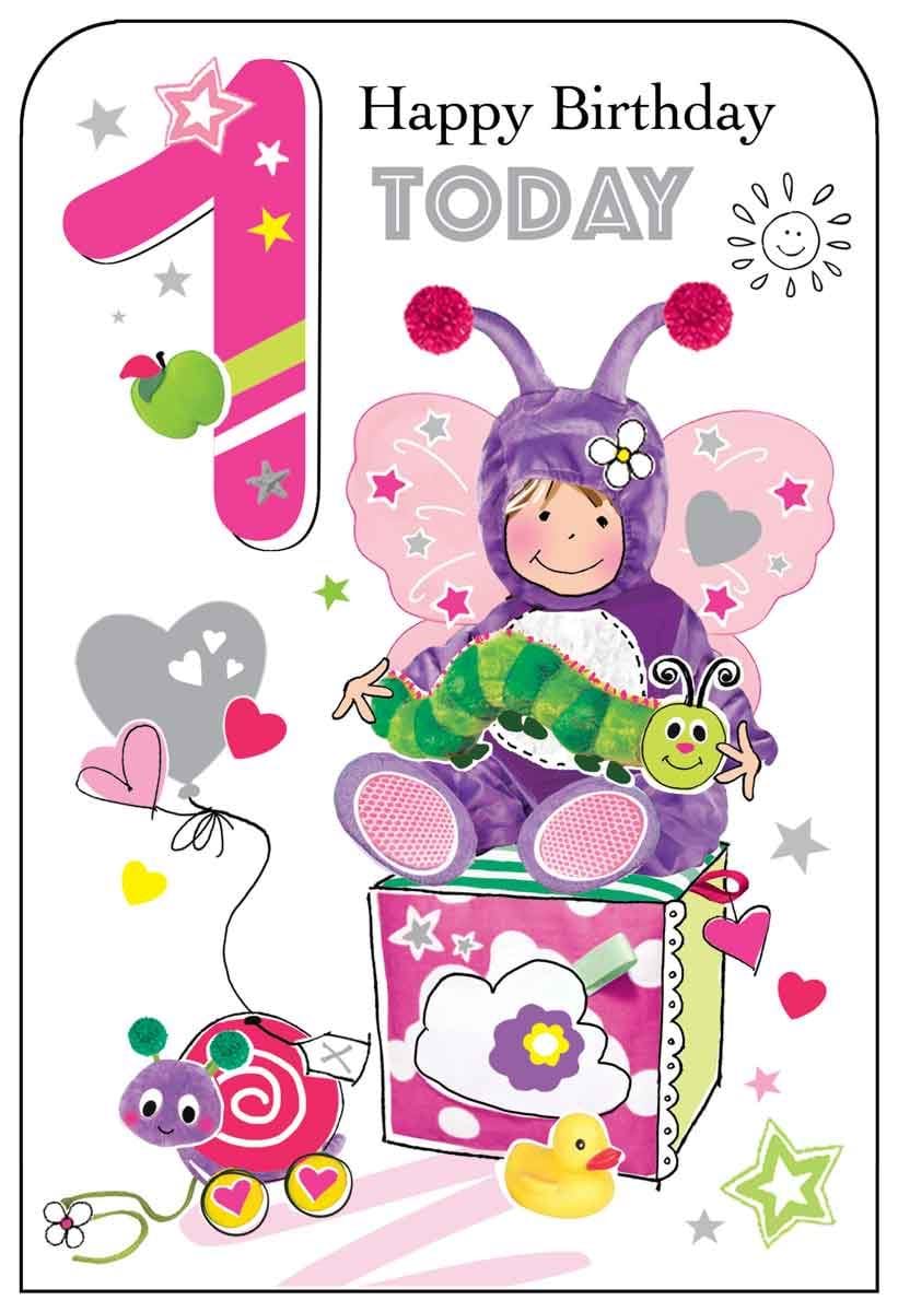 Butterfly 1st Birthday Card