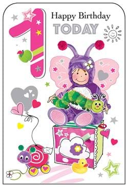 Butterfly 1st Birthday Card