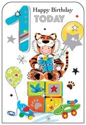 Tiger 1st Birthday Card