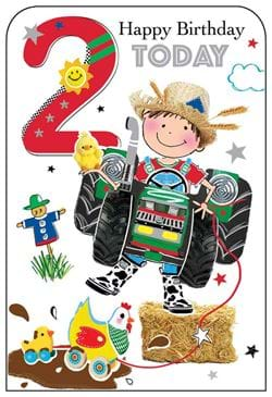 Farm 2nd Birthday Card