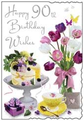 Lemon Cake 90th Birthday Card