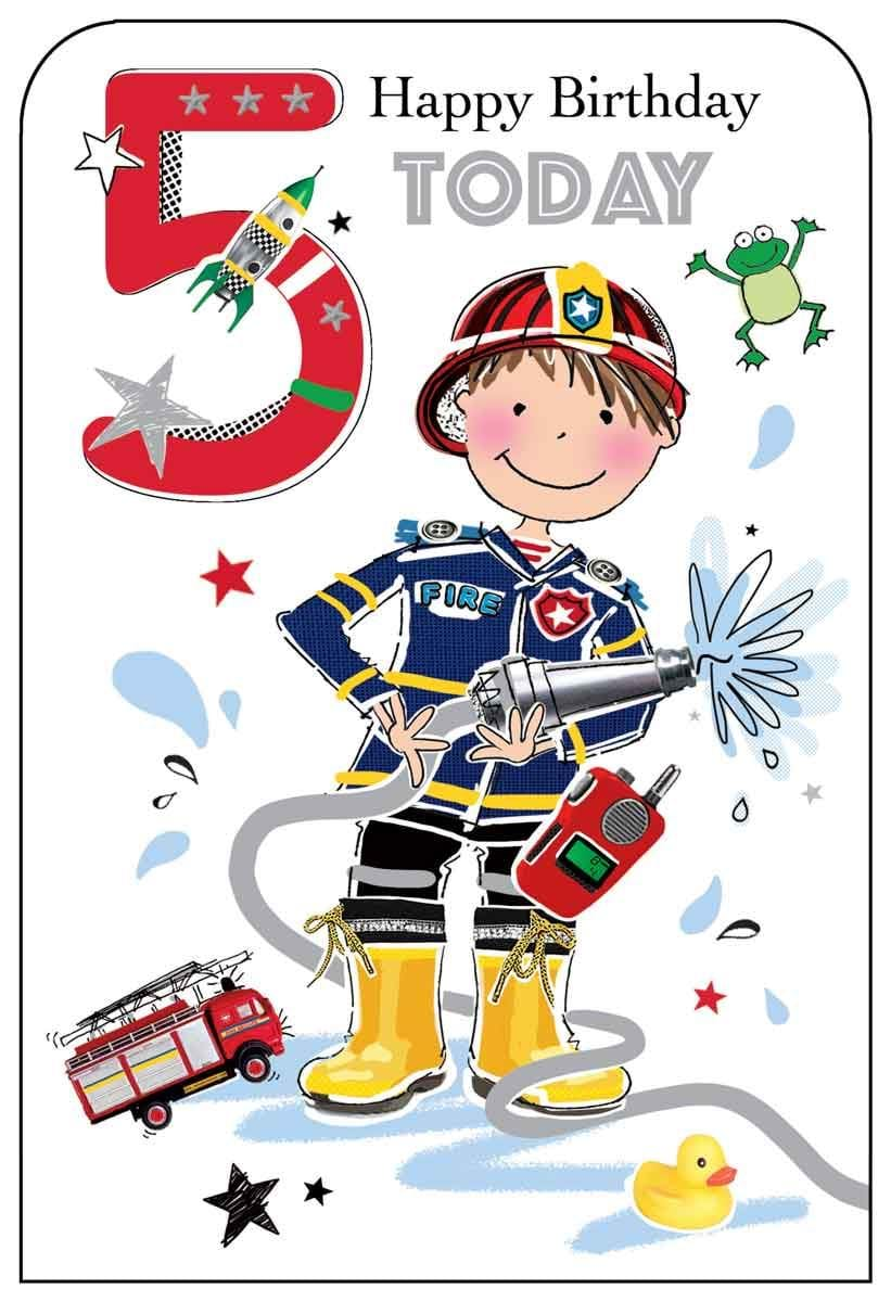 Fireman 5th Birthday Card