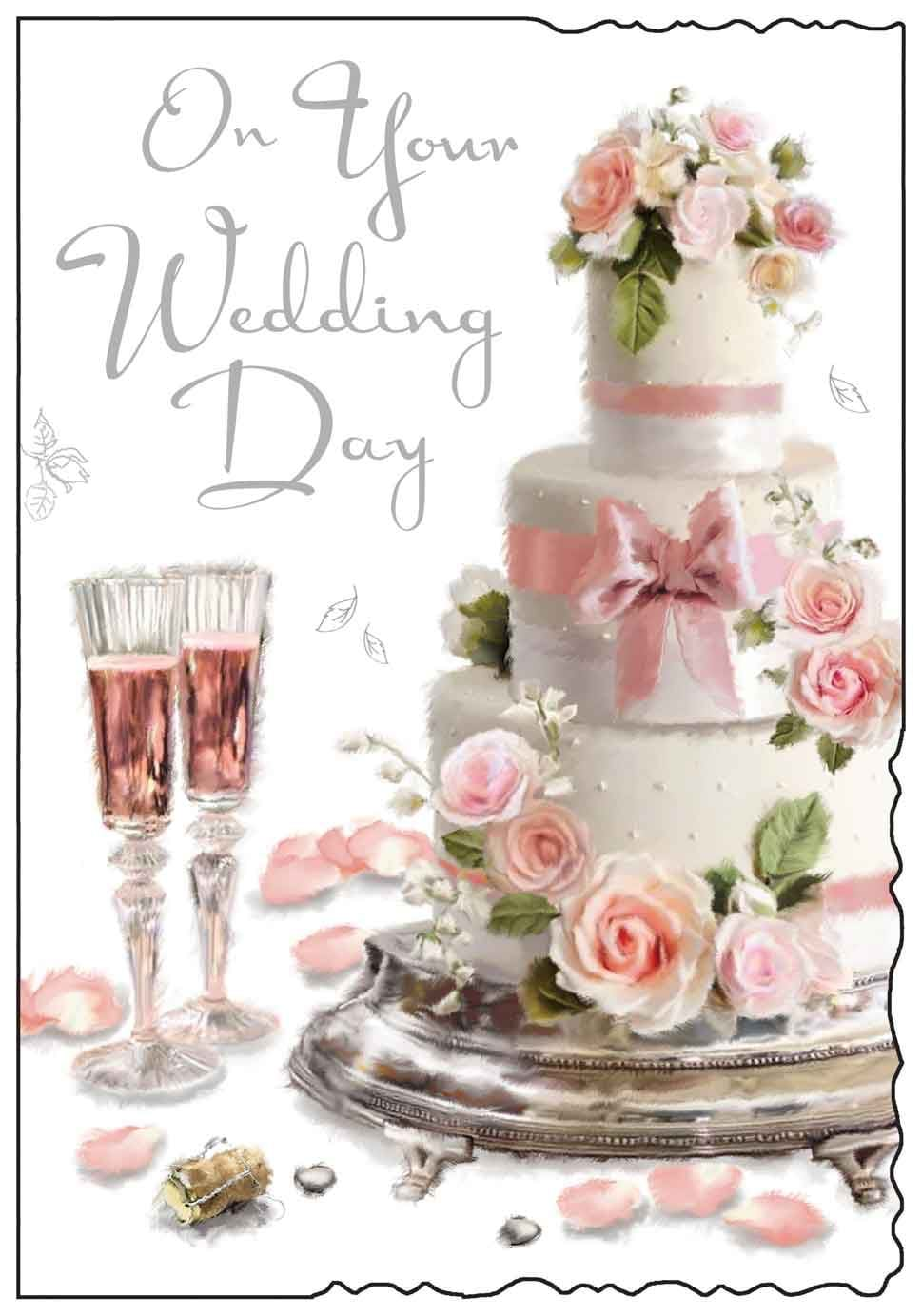 Floral Cake Wedding Card