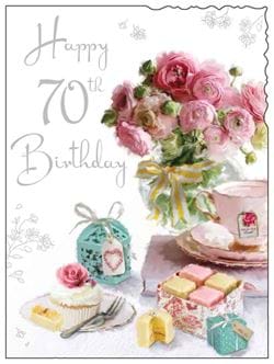Cakes 70th Birthday Card