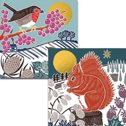 Squirrel and Birds Mixed Christmas Cards - Pack of 10