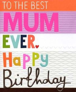 The Best Mum Birthday Card