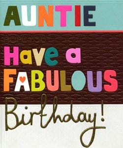 Fabulous Auntie Birthday Card