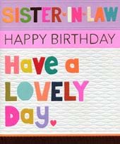 Lovely Day Sister-in-law Birthday Card