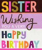 Colourful Sister Birthday Card