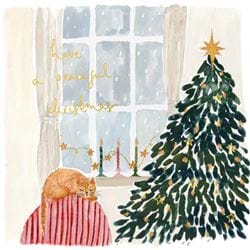 Sleeping Cat Christmas Card